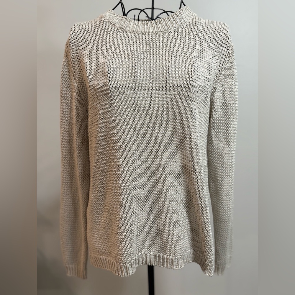 NWOT Michael Kors Beige Cable Knit Open Back Sweater. Size M.